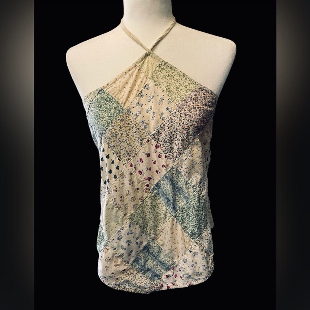 Jayli Patchwork Halter Neck Top - image 1